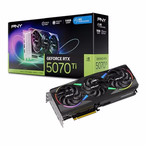 PNY GeForce RTX 5070 Ti 16GB GDDR7 ARGB EPIC-X RGB Overclocked Triple Fan