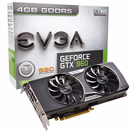 EVGA SSC ACX 2.0+ GeForce GTX 960 4GB GDDR5 Black / Silver