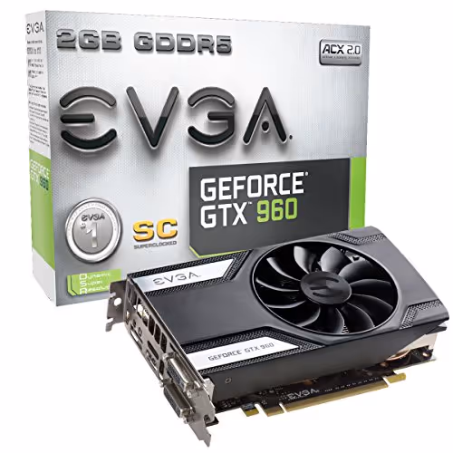 EVGA Superclocked GeForce GTX 960 2GB GDDR5 Black / Silver