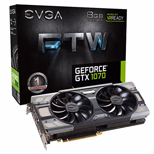 EVGA FTW GAMING ACX 3.0 GeForce GTX 1070 8GB GDDR5 Black / Gray