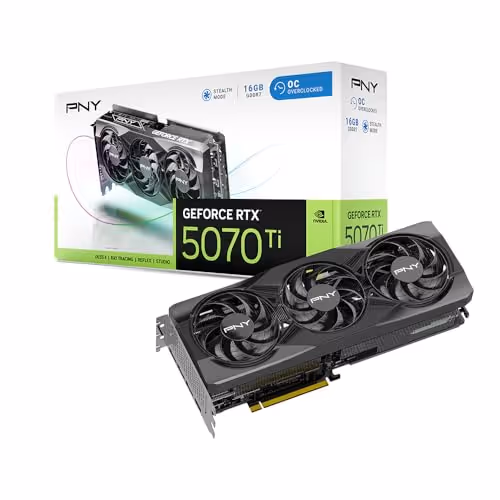 PNY GeForce RTX 5070 Ti 16GB GDDR7 Overclocked Triple Fan VERTO Edition