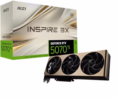 MSI GeForce RTX 5070 Ti 16G INSPIRE 3X OC PLUS GDDR7