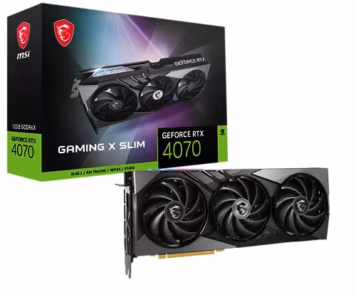 MSI GeForce RTX 4070 GAMING X SLIM 12GB GDDR6X Black / Gray