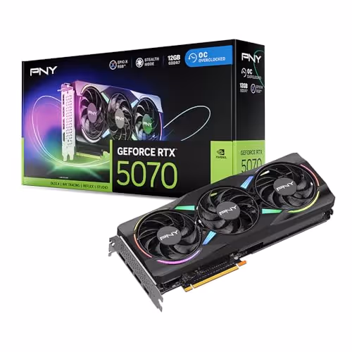 PNY GeForce RTX 5070 12GB GDDR7 ARGB EPIC-X RGB Overclocked Triple Fan