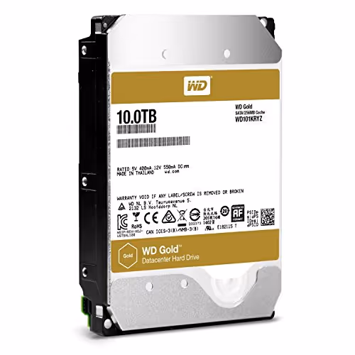 Western Digital Gold 10 TB HDD 7200RPM 3.5" SATA 6.0 Gb/s Internal