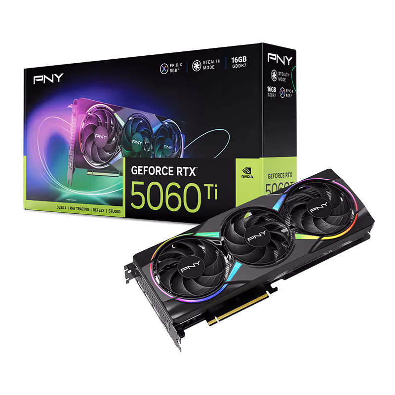 PNY EPIC-X RGB GeForce RTX 5060 Ti 16GB GDDR7 Black