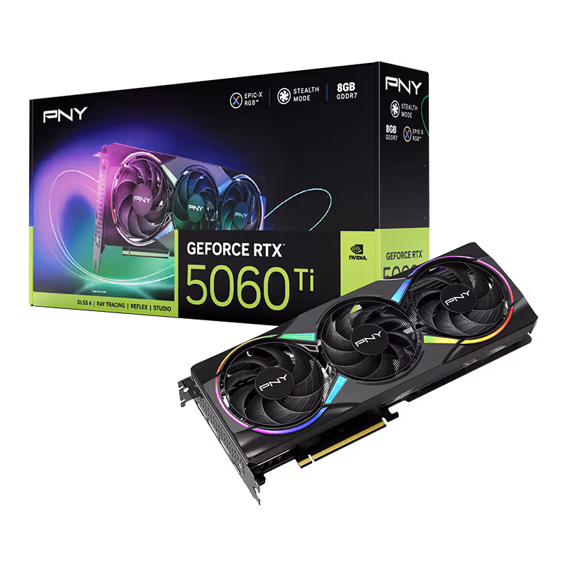 PNY EPIC-X RGB GeForce RTX 5060 Ti 8GB GDDR7 Black