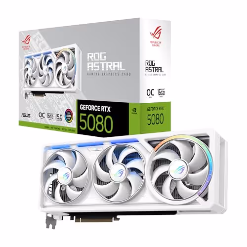 ASUS ROG Astral GeForce RTX 5080 16GB GDDR7 WHITE OC Edition