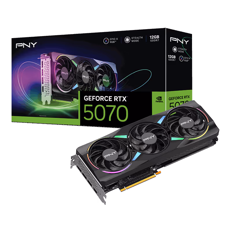 PNY GeForce RTX 5070 12GB GDDR7 ARGB EPIC-X RGB Triple Fan
