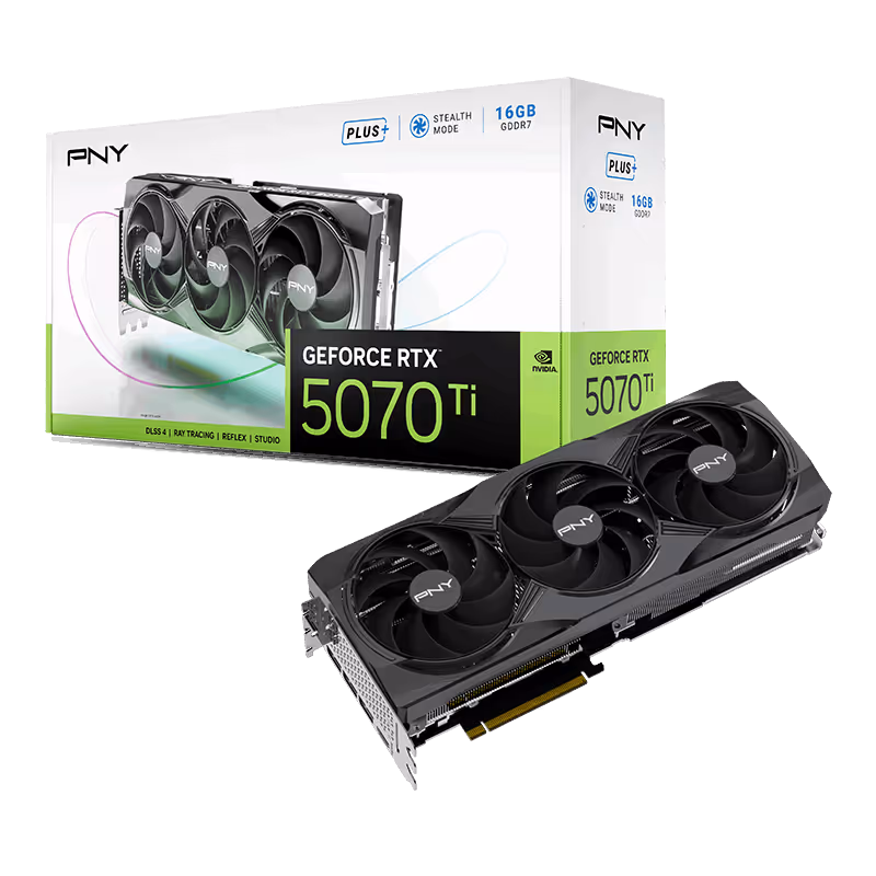PNY Triple Fan Plus GeForce RTX 5070 Ti 16GB GDDR7 Black