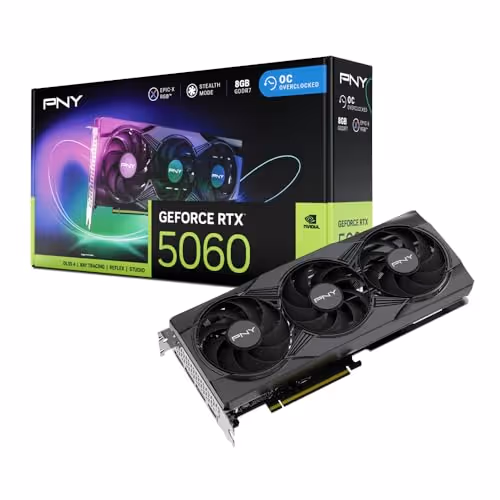 PNY GeForce RTX 5060 8GB ARGB EPIC-X RGB Overclocked Triple Fan GDDR7