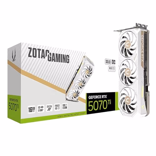 ZOTAC GAMING GeForce RTX 5070 Ti SOLID CORE OC White Edition 16GB GDDR7