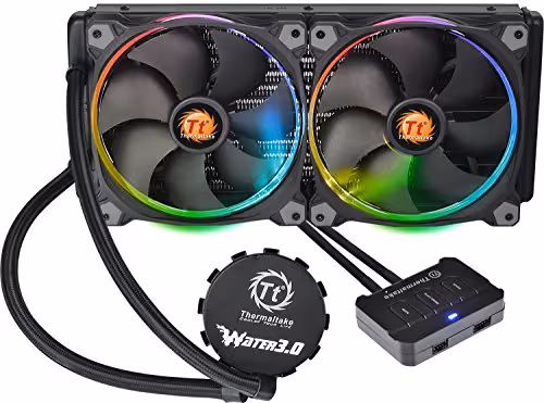 Thermaltake Water 3.0 Riing RGB Water 280mm 81.2 CFM RGB Black / Red