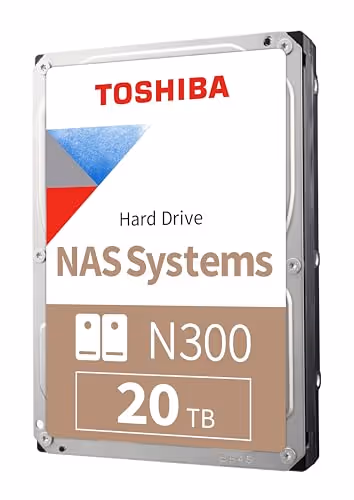 Toshiba N300 NAS 20TB HDD 3.5" 7200RPM SATA 6.0 Gb/s Internal