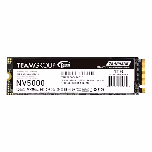 TEAMGROUP NV5000 1TB SSD M.2-2280 PCIe 4.0 X4 NVMe