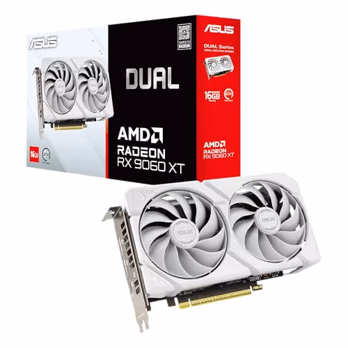 ASUS Dual Radeon™ RX 9060 XT 16GB GDDR6 White Edition