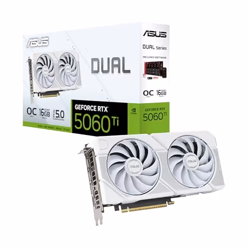ASUS Dual GeForce RTX 5060 Ti 16GB GDDR7 White OC Edition