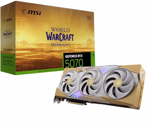 MSI GeForce RTX 5070 12G World of Warcraft MIDNIGHT LIGHT EDITION OC GDDR7