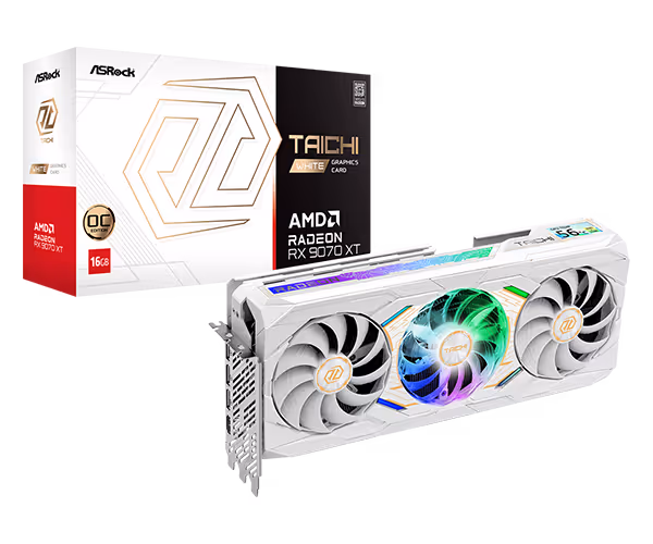 ASRock AMD Radeon RX 9070 XT Taichi White 16GB OC GDDR6
