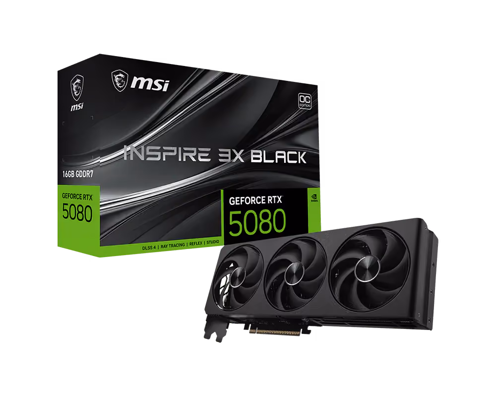 MSI GeForce RTX 5080 16G INSPIRE 3X OC BLACK